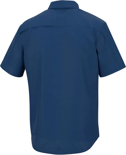 Vista 2 de HUK Camisa de manga corta con patrón de marea para hombre, con botones de pesca