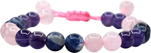 Vista 35 de Amazing Gemstone Pulsera de control de ira – Howlita Amazonita Lava Juego de pulseras para hombres y mujeres, curativa, calmante, ansiedad, alivio