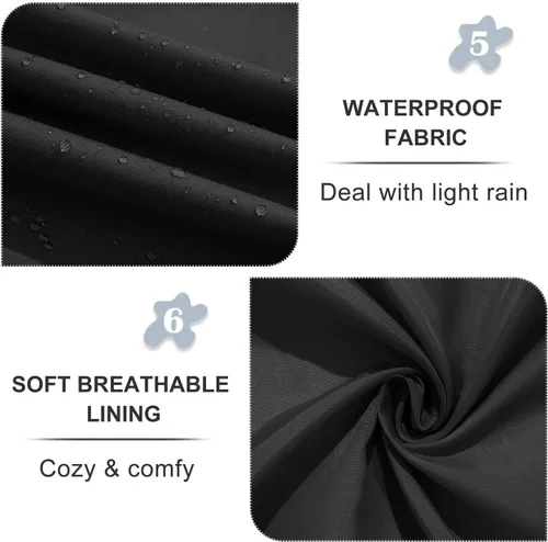 Vista 6 de FARVALUE Gabardina impermeable para mujer, cortavientos de doble botonadura, abrigo clásico con solapa con cinturón y capucha extraíble