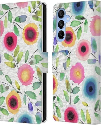 Vista 157 de Head Case Designs Officially Licensed Ninola Ditsy Flowers Yellow Nature Bold Leather Wallet Case Compatible with Samsung Galaxy A07 4G