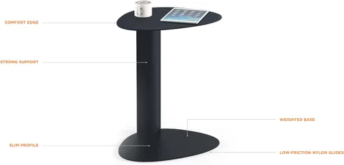 Vista 8 de BDI Furniture Bink 1025-19.25'' - Soporte para laptop, mesa auxiliar, mesa auxiliar, mesa C para sofá o mesita de noche, pimienta