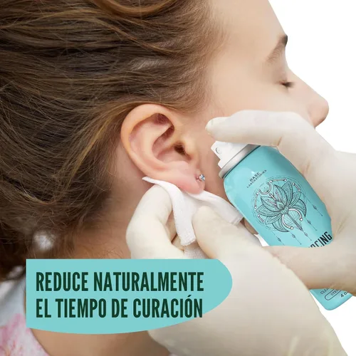 Vista 5 de BASE LABORATORIES Kit de cuidado posterior para piercing: aceite de solución de queloide y perforación (0.5 fl oz) + spray de cuidado posterior