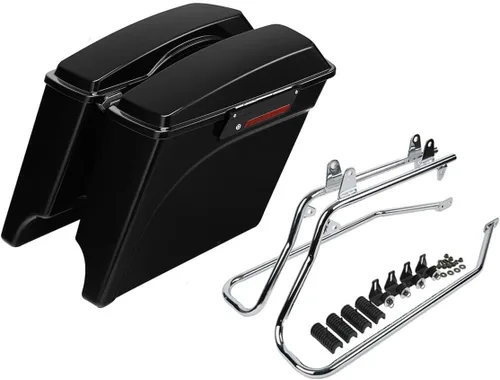 Vista 51 de Kit de soporte de conversión para alforjas extendidas de 4" TCMT, compatible con Harley Heritage Softail Fatboy FLSTF Breakout 1984-2017, negro