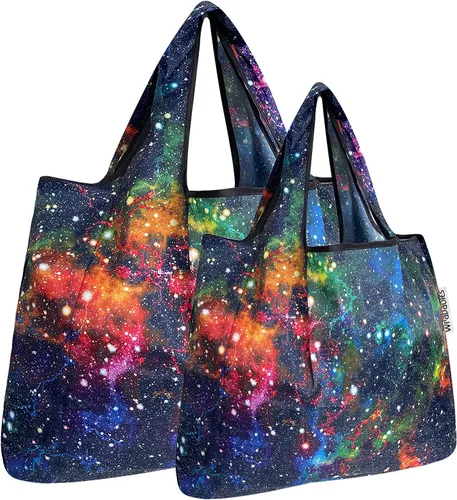 Vista 22 de allydrew Large Foldable Tote Nylon Reusable Grocery Bags