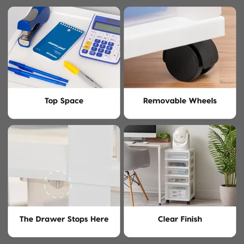 Vista 8 de IRIS USA Organizadores y almacenamiento de plástico para manualidades, carrito de almacenamiento con ruedas para suministros de aula, organizador