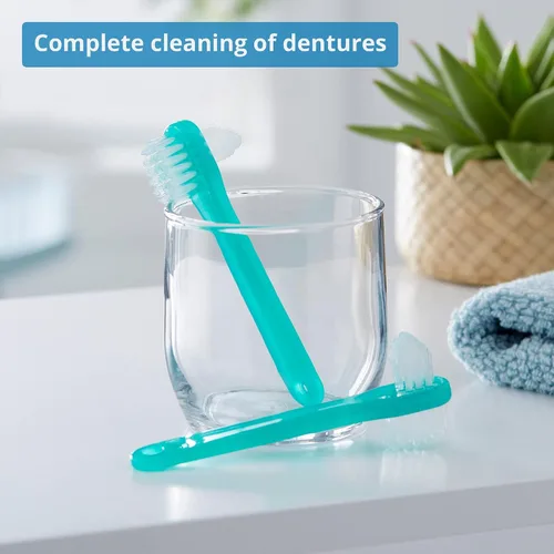 Vista 2 de McKesson Cepillos para dentaduras postizas de 2 caras, verde, 144