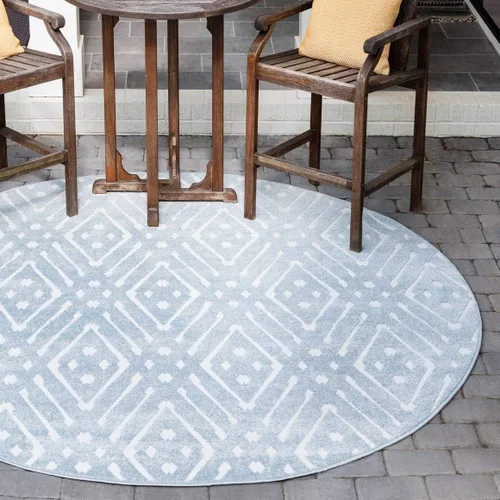 Vista 20 de Unique Loom Sabrina Soto Outdoor Collection - Alfombra geométrica, moderna, vibrante y enrejada contemporánea, 2 pies 0 pulgadas x 6 pies