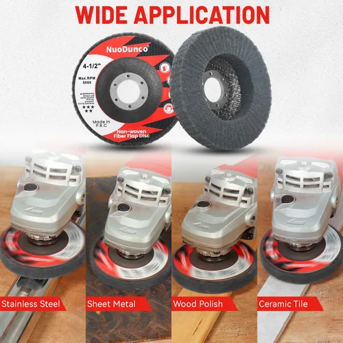 Vista 3 de Paquete de 10 discos de solapa de 600 granos para amoladora angular de 4 1/2 pulgadas, accesorio de amoladora angular, rueda de pulido de acero