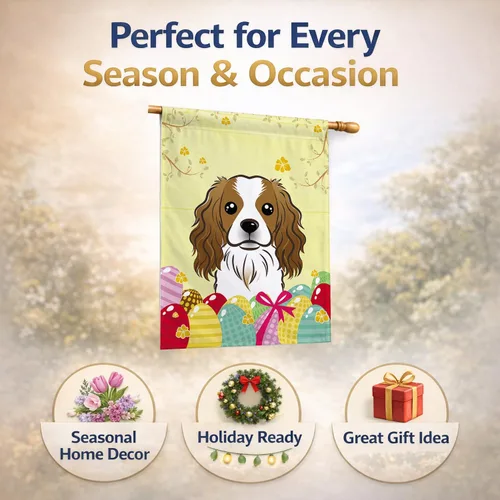 Vista 494 de Caroline's Treasures BB1923GF Bandera decorativa para jardín con diseño de Border Collie, para caza de huevos de Pascua, para jardín, jardín, patio