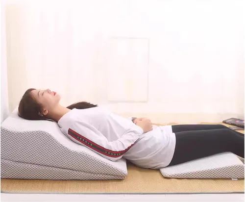 Vista 7 de Almohada de cuña para dormir, juego de almohada ortopédica ajustable de cuña para aliviar el dolor de espalda y piernas, almohada de espuma
