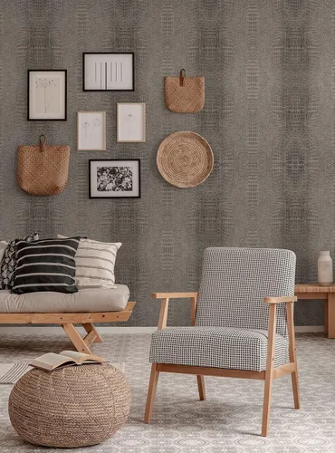 Vista 4 de Papel tapiz de cocodrilo para despegar y pegar (gris, paquete de 6 hojas, 2 x 9 pies)
