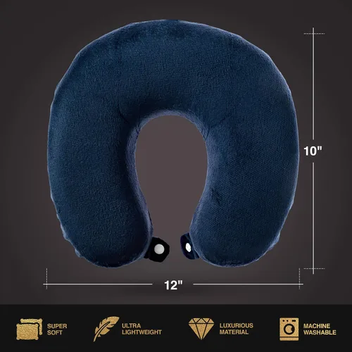 Vista 6 de Charles Albert - Almohada de viaje de espuma viscoelástica, almohada de cuello en forma de U, cojín ultra suave y cómodo para soporte del cuello