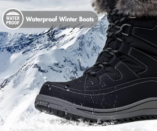 Vista 2 de VEPOSE - Botas de invierno para mujer impermeables