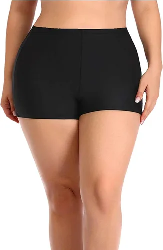 Vista 4 de Yonique - Tankinis para mujer, de dos piezas, parte superior estilo blusón con pantalones cortos para nadar, talla extragrande