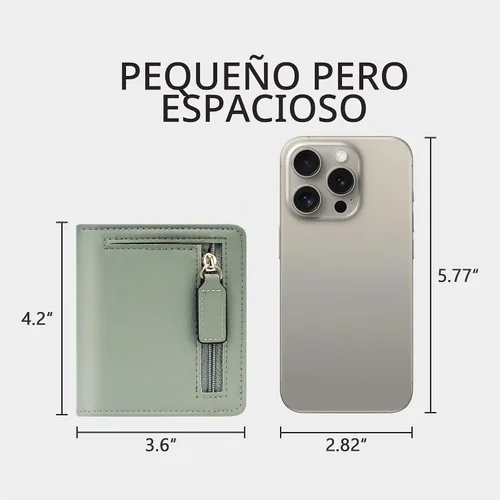 Vista 5 de Gostwo Cartera pequeña para mujeres, portador de tarjetas de crédito delgado bifold, billetera compacta de efectivo con bloqueo RFID, billeteras