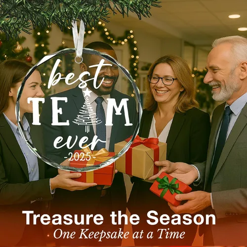 Vista 4 de Adorno del mejor equipo del mundo: regalos únicos de Navidad y agradecimiento para empleados, adornos geniales del equipo, regalos de agradecimiento
