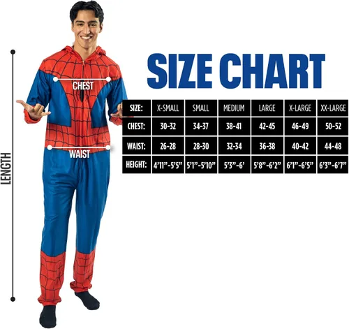 Vista 3 de Bioworld Disfraz de Spider-Man con capucha para hombre, disfraz de cosplay