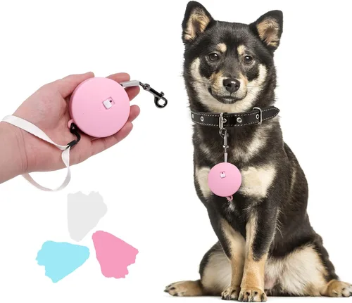Vista 8 de Correa retráctil para perros pequeños y medianos de hasta 22 libras con cinta de nailon fuerte de 9.8 pies, manos libres, correa portátil y ligera