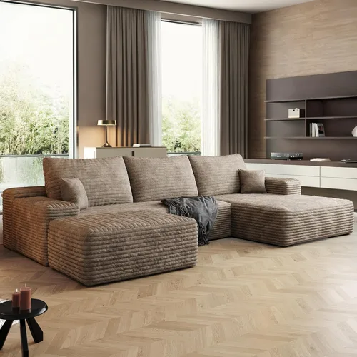 Vista 71 de Sofás seccionales de 105" para sala de estar, sofá cloud con forma de L tapizado, sofás modulares sin estructura rígida, sofá seccional moderno