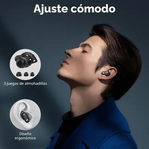 Vista 3 de Monster N-Lite 206 - Auriculares inalámbricos Bluetooth de 5.4 pulgadas, auriculares Bluetooth con micrófono integrado, control táctil, ajuste