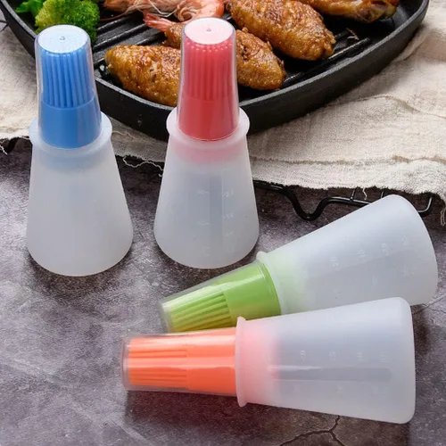 Vista 8 de Cepillo para botellas de aceite de silicona, cepillos para barbacoa/pastelería, parrilla de cocina de silicona, cepillo para botellas de aceite