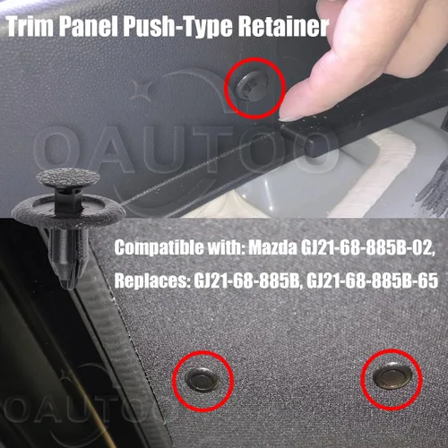Vista 3 de 20 piezas de retenedor de cubierta de guardabarros y clip de panel de moldura para portón elevador GJ21-68-885B-02 para Mazda 2 3 5 6 626 CX-3 CX-30