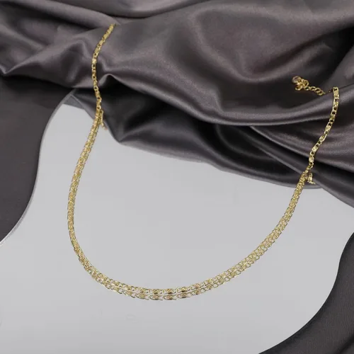 Vista 6 de CAROVO Gargantilla para mujer, delicado collar chapado en oro de 14 quilates, con lentejuelas y puntos brillantes, caja de clip satélite, collares
