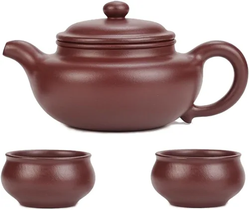 Vista 8 de Fine Zisha Teapot Series, china genuina hecha a mano Yixing Purple Clay Tea Pot de 12.8 onzas, infundir té Kungfu Brew (Fanggu)