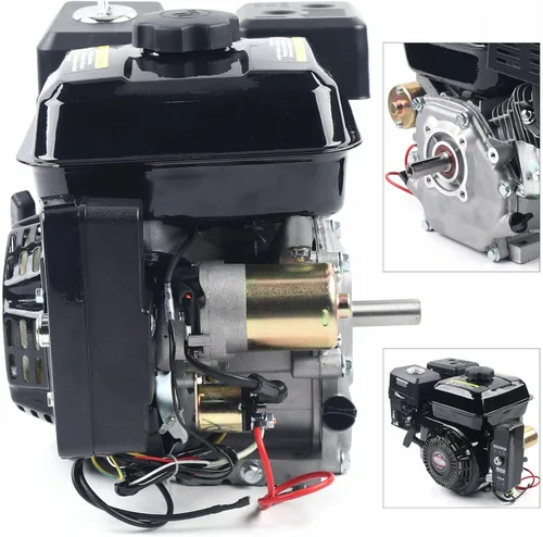 Vista 4 de 7.5HP 2.8KW Motor de gas de 4 tiempos 210CC 3600RP Motor de eje lateral de arranque eléctrico Motor OHV industrial Recoil Pull Start para Go Karts