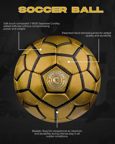 Vista 6 de American Challenge Balón de fútbol Bérgamo – Balón de fútbol profesional para campos de césped – Pelotas de fútbol duraderas cosidas a máquina