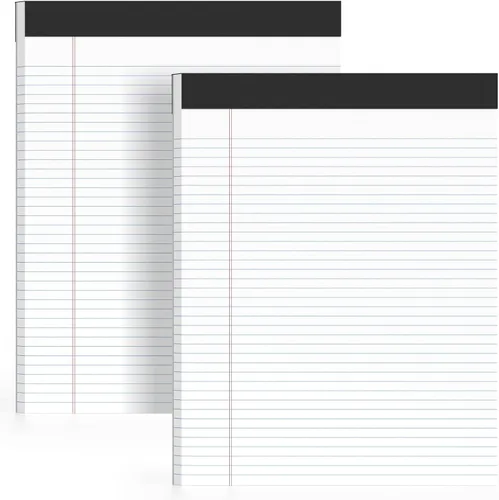 Vista 8 de AILZFEI 12 paquetes de blocs de notas de tamaño legal, de 8.5 x 11.75, cuadernos de papel blanco con renglones de estilo universitario, 30 hojas por