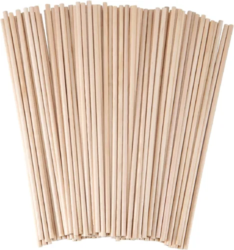 Vista 6 de Senkary Varillas de madera de 1/8 x 12 pulgadas sin terminar de madera natural para manualidades, palos de bambú para ramo de flores, 200 piezas