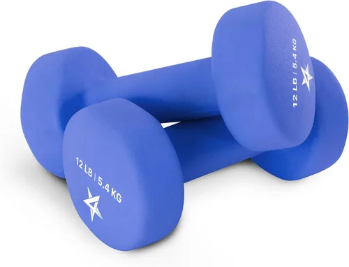 Vista 16 de Yes4All Neoprene Dumbbells, Pairs and Sets with Rack for Home Workouts A. Púrpura