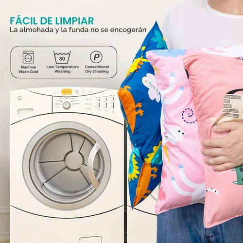 Vista 7 de Cottonblue - Almohada infantil con funda de almohada de algodón orgánico, 14 x 19 pulgadas
