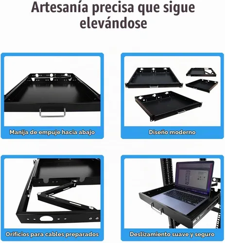 Vista 4 de 1U Rack Mount Sliding Keyboard Tray Cantilever para Servidor Data Network Rack