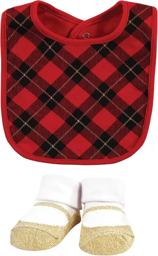 Vista 47 de Hudson Baby Conjunto de babero y calcetines unisex de algodón para bebé