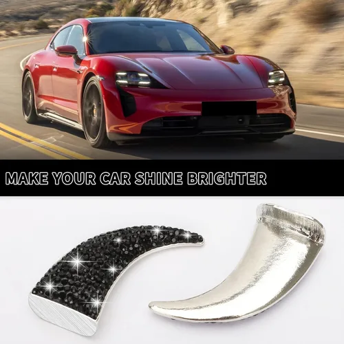 Vista 7 de WINKA Bling Devil Bull Horn 3D - Calcomanías decorativas brillantes para el interior del automóvil, para salpicadero, camión, motocicleta