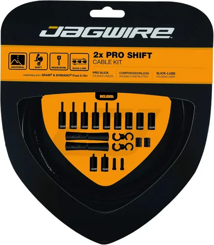 Vista 10 de Jagwire - Kit de cambio universal 2X Pro para carretera, MTN y grava Compatible con engranajes SRAM y Shimano, cables de acero inoxidable pulido