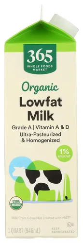 Vista 4 de 365 By Whole Foods Market, Leche orgánica al 1%, 32 onzas líquidas