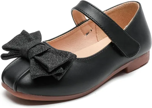 Vista 3 de kkdom Vestido de niña Mary Jane Zapatos planos de ballet para niñas pequeñas, zapatos de princesa, zapatos de fiesta escolar