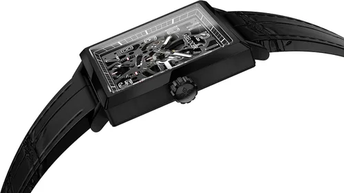 Vista 3 de Agelocer Men's Top Brand Double Sided Hollow Square Stainless Steel Luminous Analog Square Luxury Watch