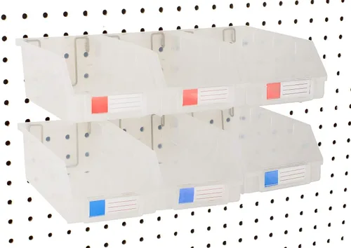 Vista 7 de Papeleras de Pegboard – tamaños 3.5", 5", o 7
