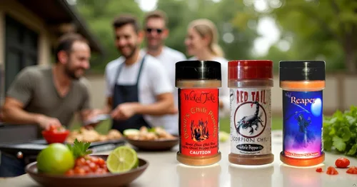 Vista 7 de Wicked Reaper Extreme Chili Powder Gift Set, paquete de 3 – Ghost, Scorpion, Carolina Reaper, botellas de 2 onzas