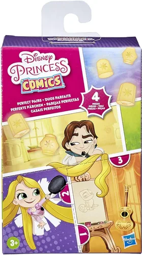 Vista 2 de Disney Princess Perfect Pairs Rapunzel, divertido juguete enredado con 2 muñecas, vitrina y soporte para barco, para niños de 3 años en adelante