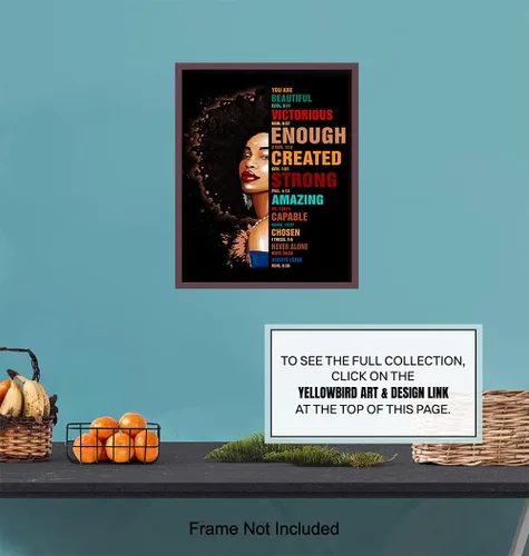 Vista 7 de God Says You Are African American - Arte de pared y decoración – Regalos de aliento religioso para mujeres negras – Afirmaciones cristianas – Salmos