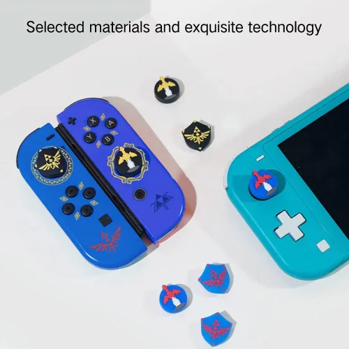 Vista 4 de PERFECTSIGHT Lindas tapas de agarre para el pulgar compatibles con consola Nintendo Switch OLED Lite, cubierta de botón analógica de silicona suave