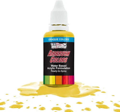 Vista 8 de U.S. Art Supply Pintura acrílica opaca para aerógrafo color azul aguamarina, botella de 1 onza, colores a base de agua no tóxicos de grado