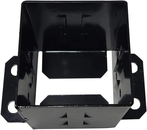 Vista 4 de JINHAN Soportes de base de poste de madera 4x4 Soporte de anclaje de acero de calibre 13 con recubrimiento de polvo resistente, viene