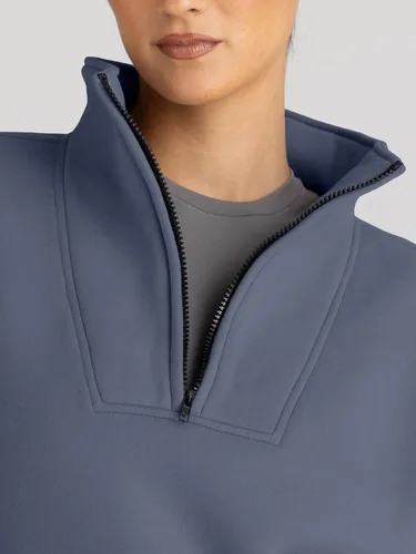 Vista 5 de Trendy Queen - Sudaderas con media cremallera y capucha de gran tamaño, extragrande, para otoño, Y2K, ropa de invierno