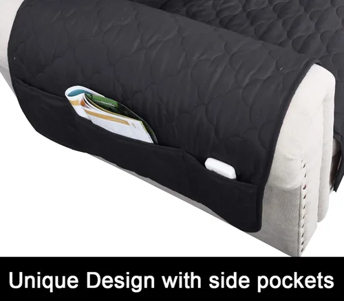 Vista 3 de CHHKON Funda de sofá 100% impermeable con bolsillos laterales, acolchada para muebles, funda protectora de muebles para niños, mascotas, para sofá